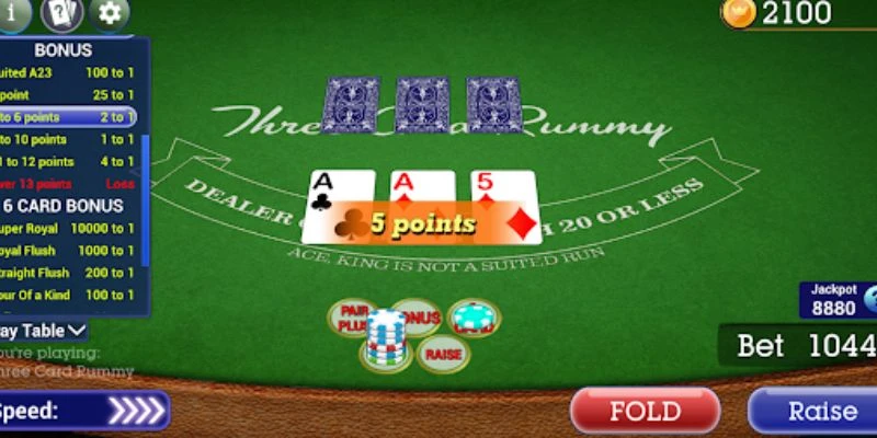Chi tiết cách chơi Three Card Rummy