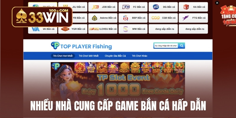 Nhiều nhà cung cấp game bắn cá hấp dẫn